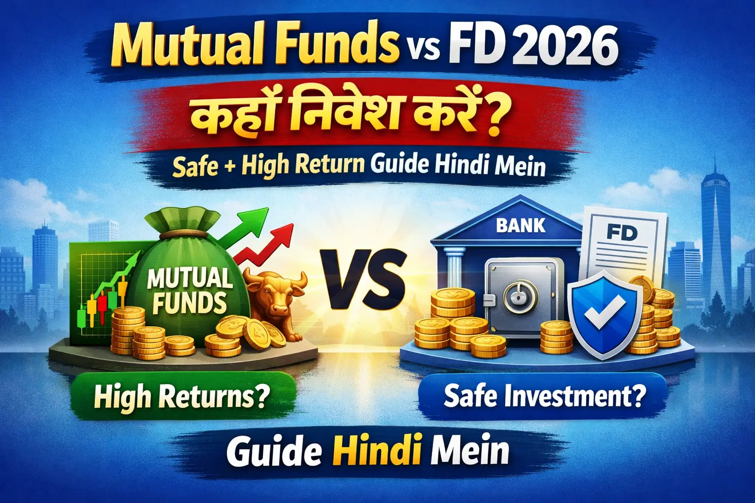 Mutual Funds vs FD 2026: Kahan Invest Kare? Safe + High Return Guide Hindi Mein
