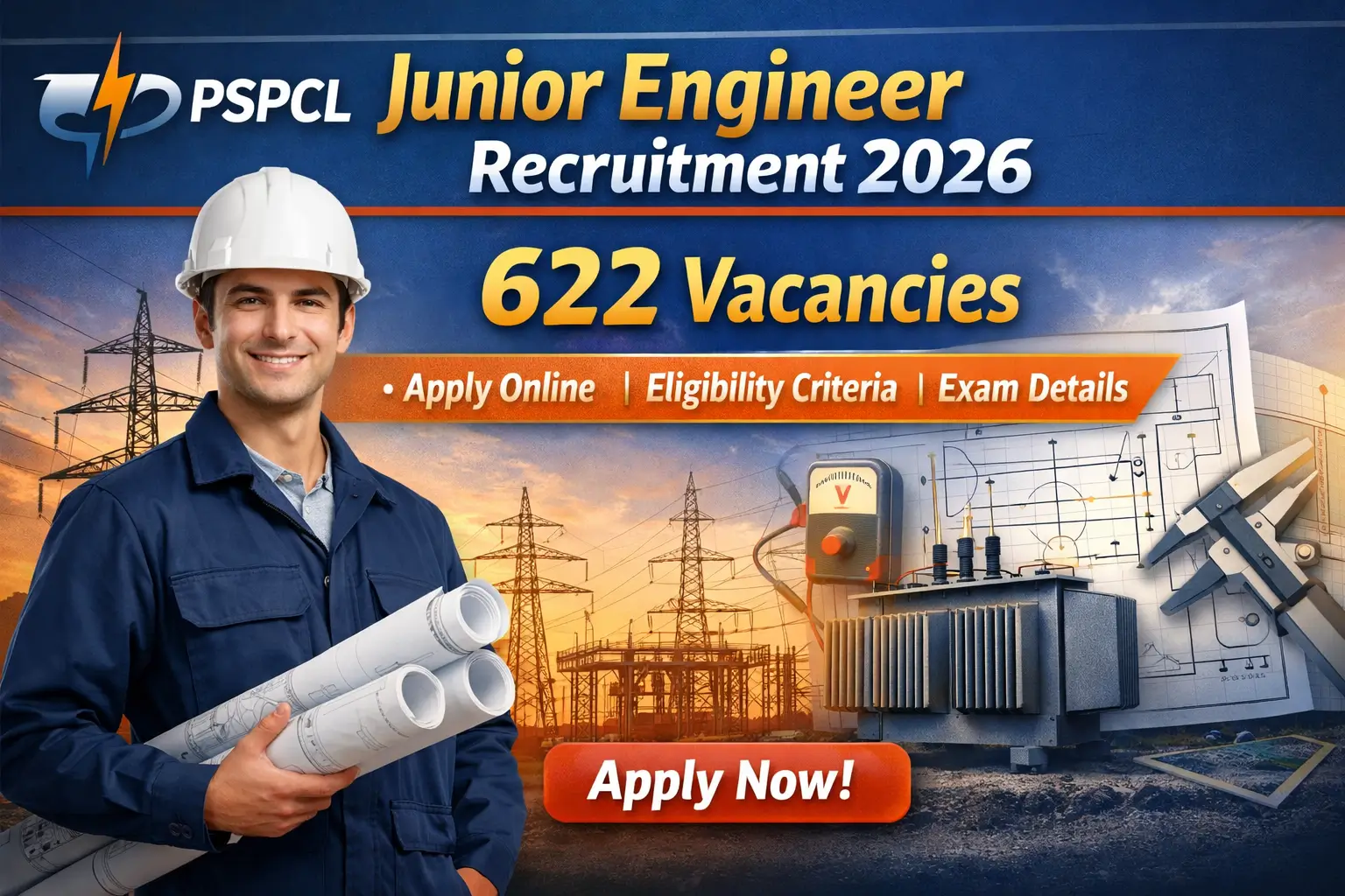PSPCL Junior Engineer Recruitment 2026 - 622 Vacancies, Apply Online, Eligibility & Exam Details