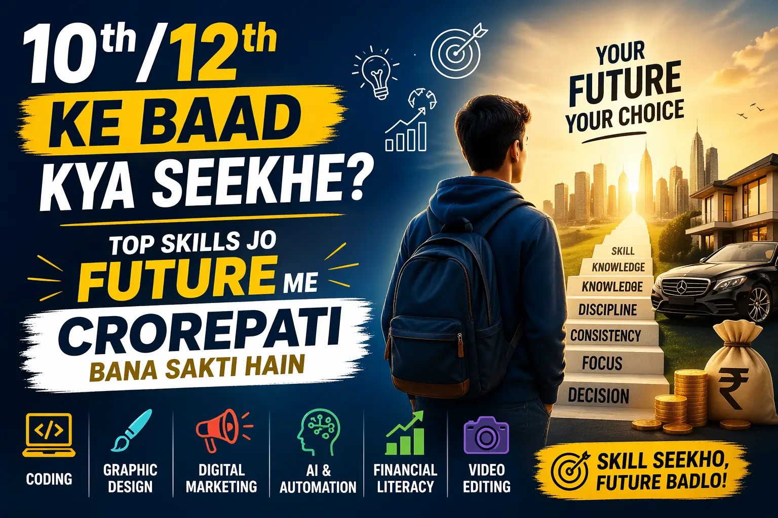 10th/12th Ke Baad Kya Seekhe? Top Skills Jo Future Me Crorepati Bana Sakti Hain