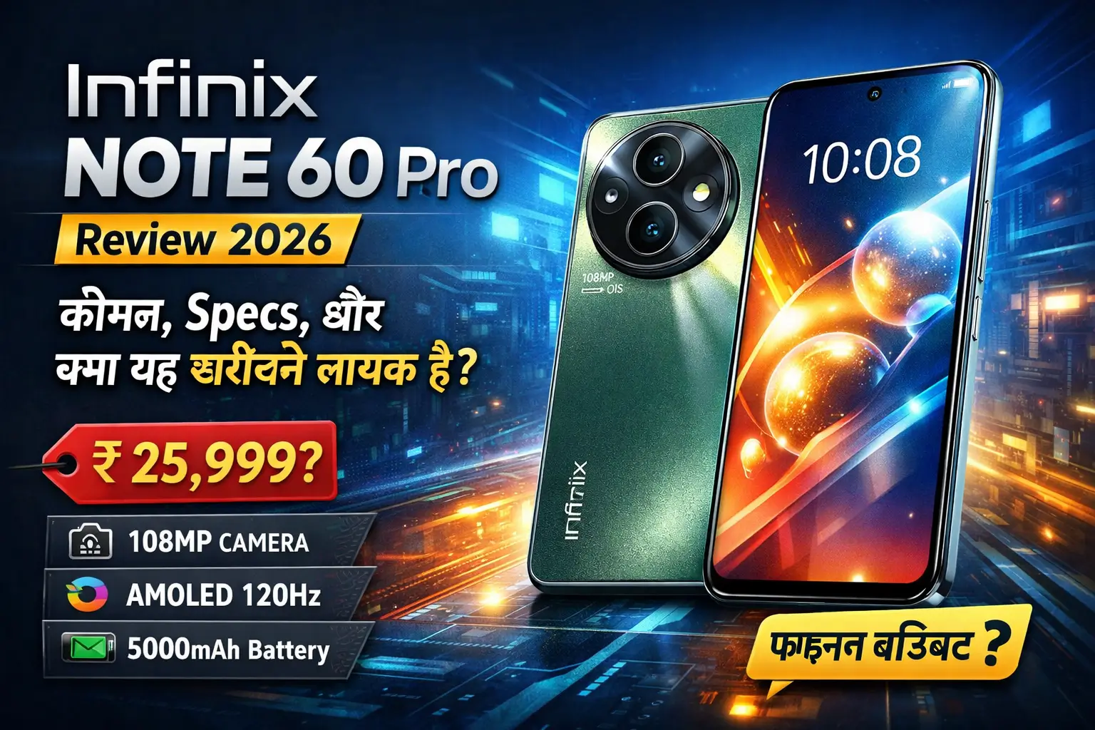 Infinix Note 60 Pro 5G Full Specifications हिंदी में - Display, Camera, Battery सब कुछ